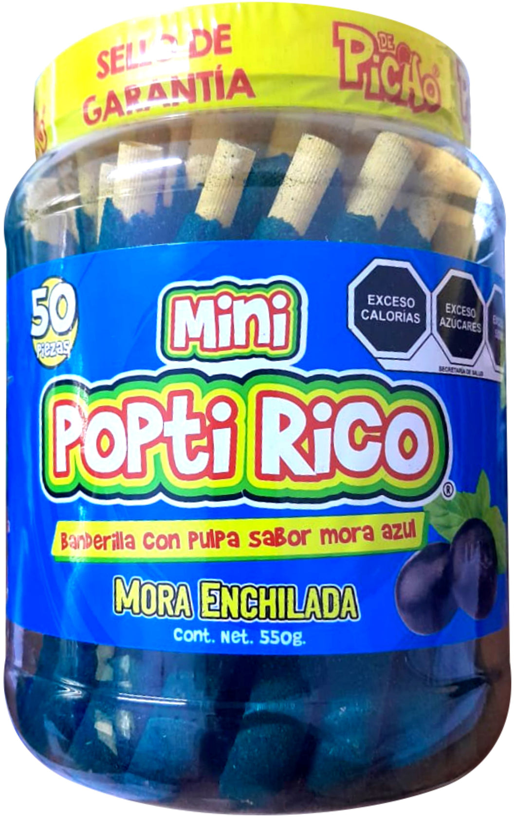 Vitrolero Mini Poptirico Mora Azul 50 Pzas.